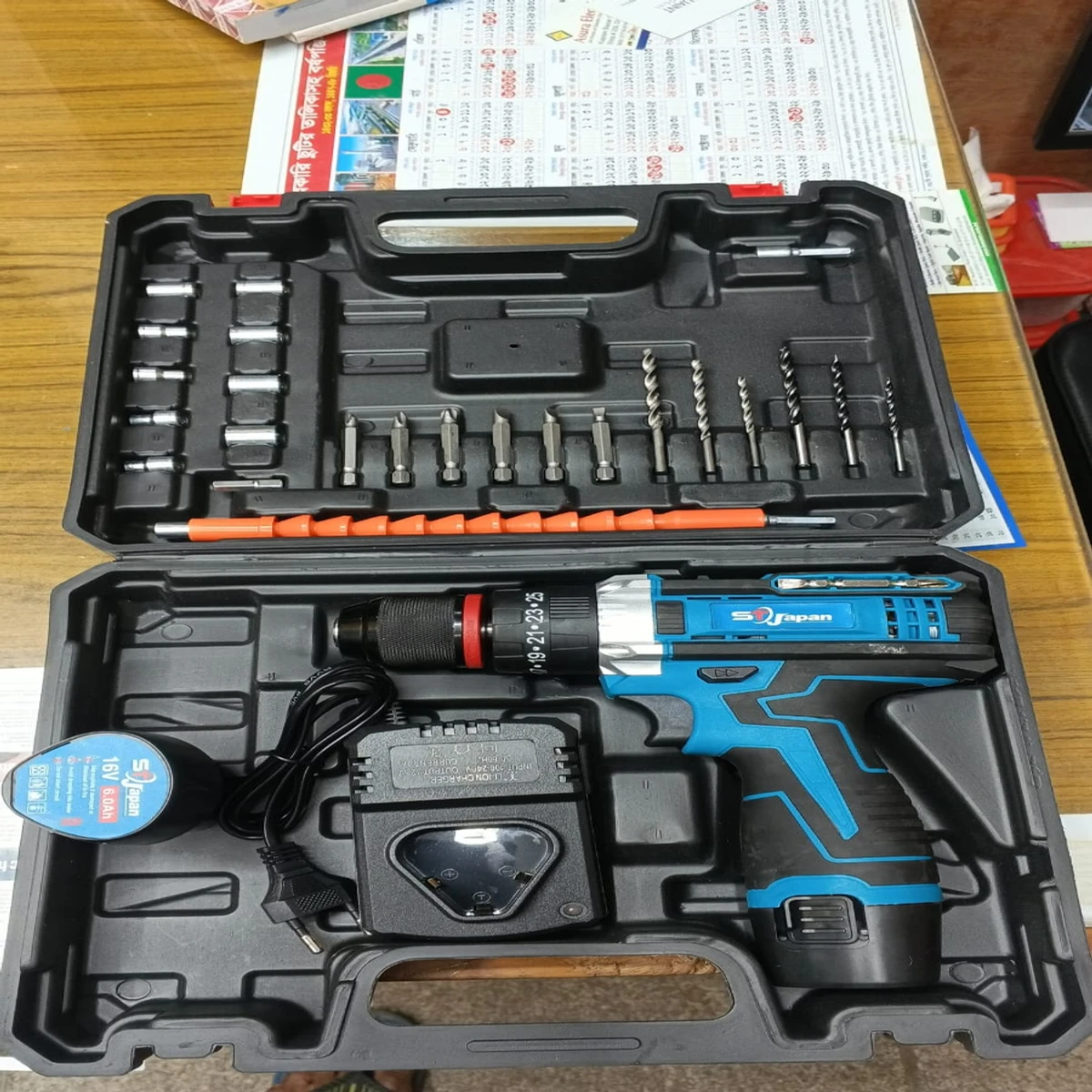 ST-Japan 16V Cordless Drill Machine Set