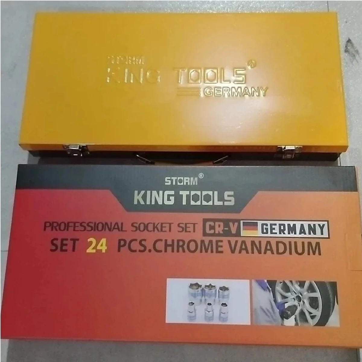 24 Pcs Socket Set, Sockets With Ratchet