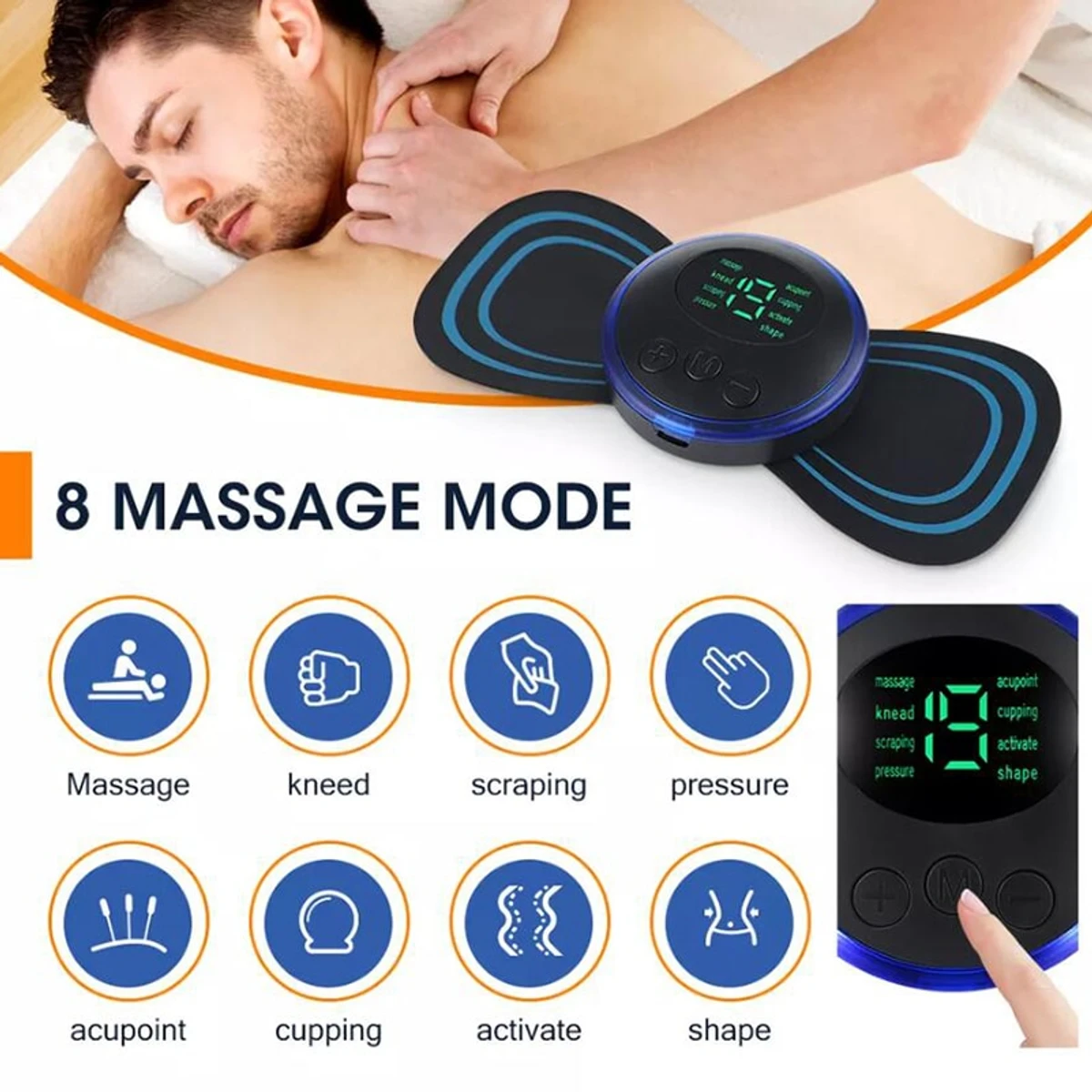 EMS Neck Massager Mini Electric Pulse Cervical Back Muscle Pain Relief Spine Massage Pads