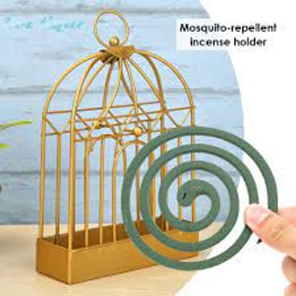 Bird Cage Mosquito Coil Holder, Creative Nordic Retro Iron Insect Mosquito Coil Holder, Repellent Rack for Hanging Handle Summer Anti Mosquito Supplies