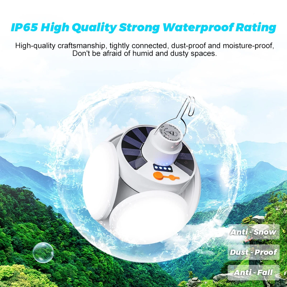 Solar DC Rechargeable Foldable Emergency Light Outdoor Waterproof Camping Lantern