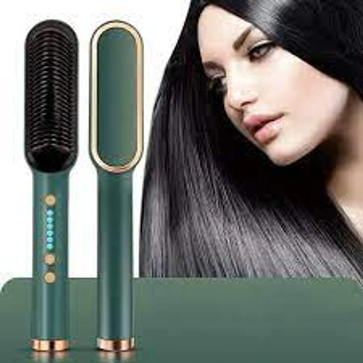 Portable Hair Straightener Brush Straightening Comb for Women with 5 Temp 20s Fast Heating & Anti-Scald