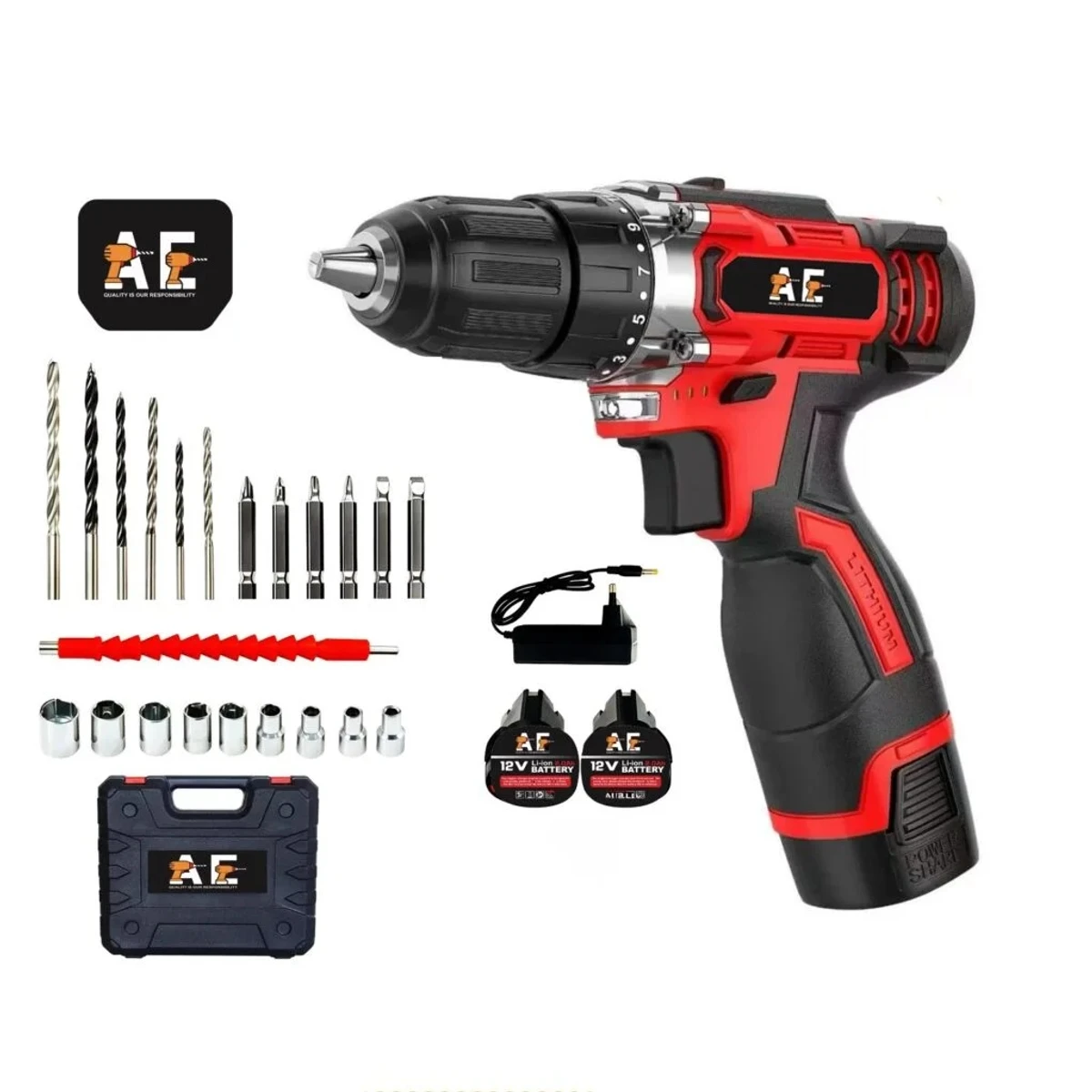ব্যাটারি চালিত কর্ডলেস ড্রিল মেশিন সেট
