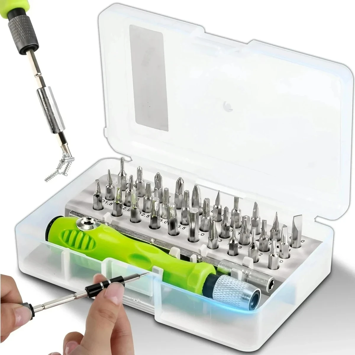 Combo Set : 2 in 1 = 32 in 1 Screwdriver Set, Ac/Dc Tester