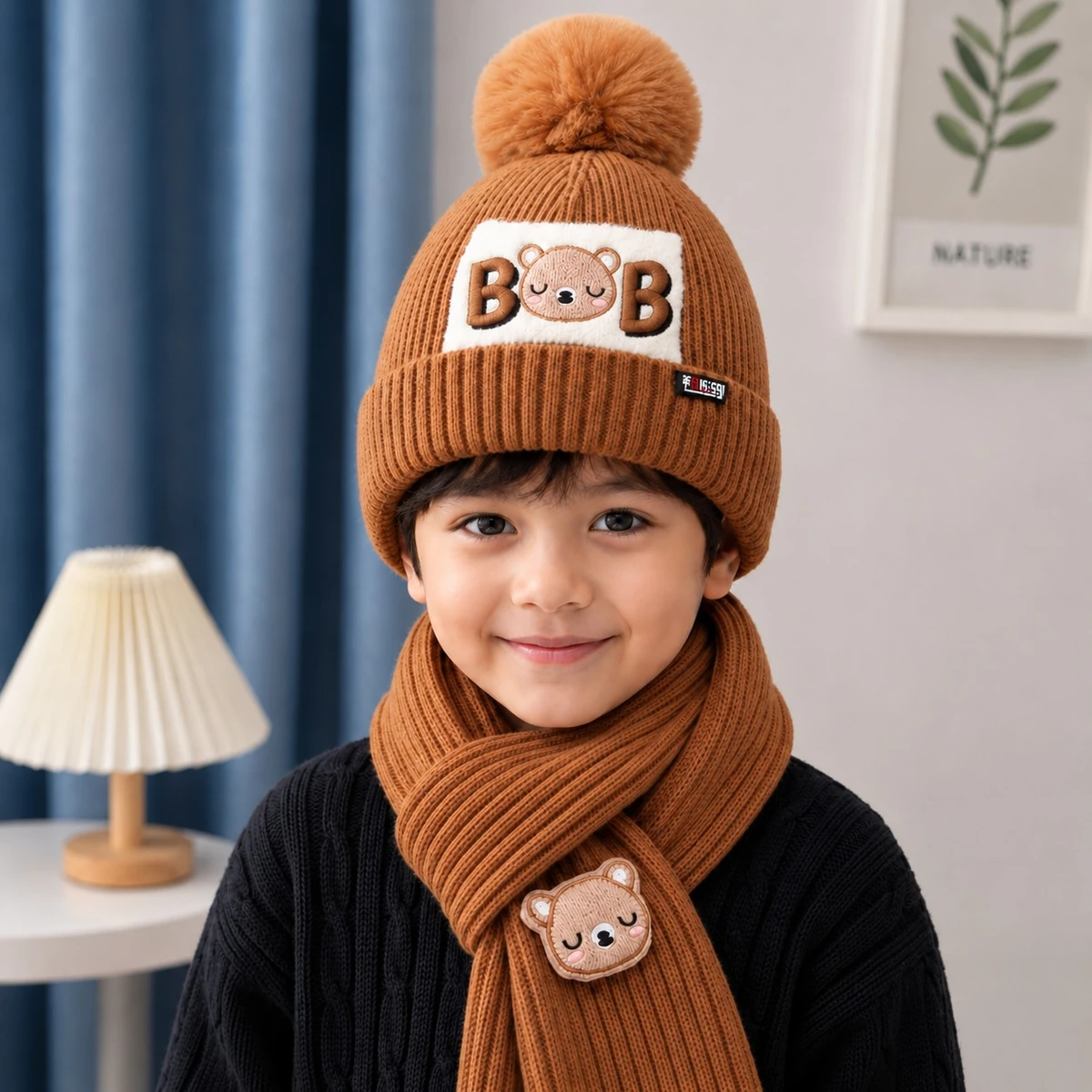 Baby Winter Cap With Maflar Boys & Girls