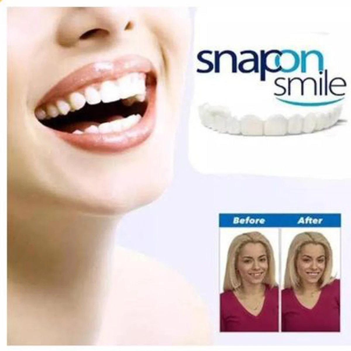 1 pair ( 2 pcs ) Snap on smile teeth veneers