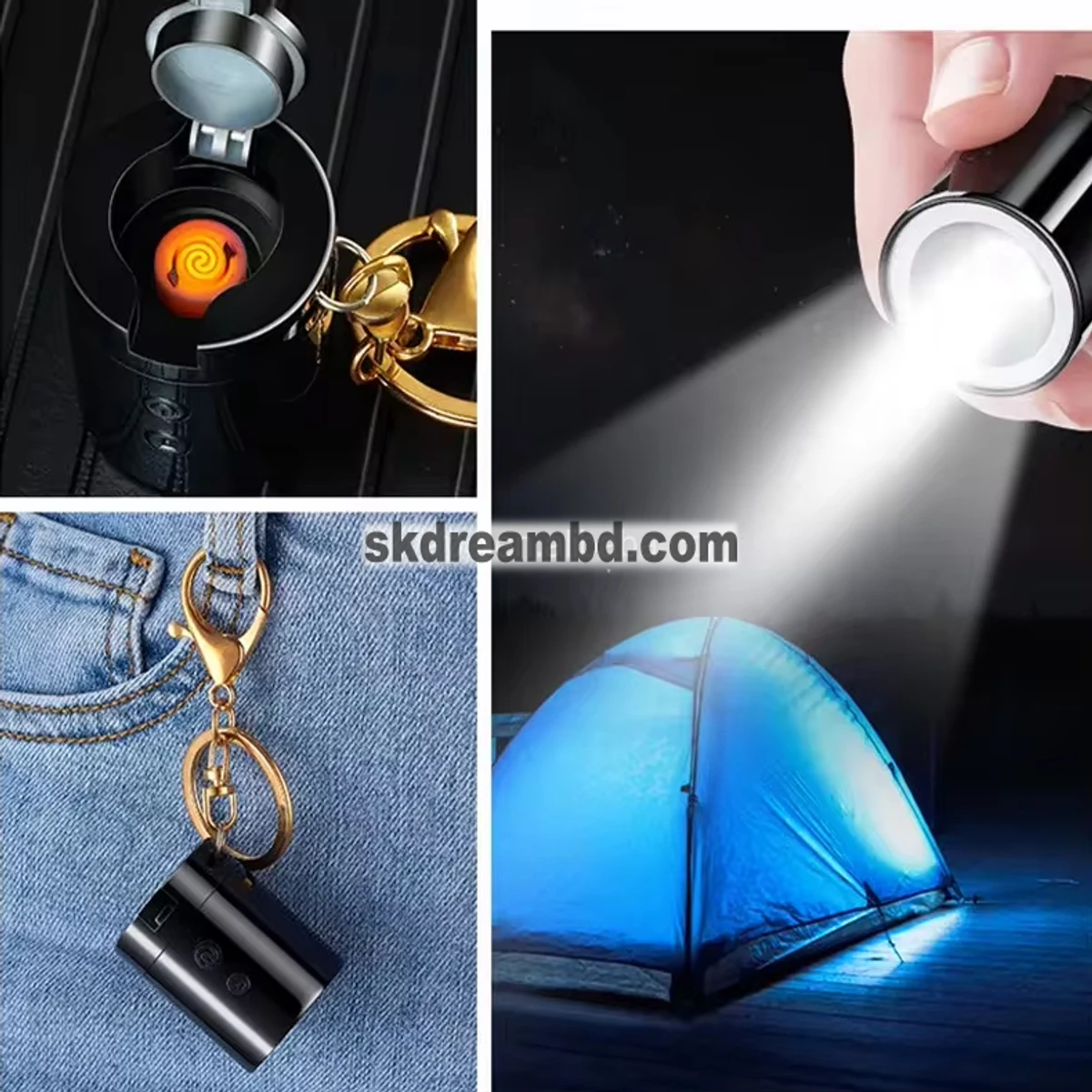 3 in 1  USB charging lighter with LED lighting torch