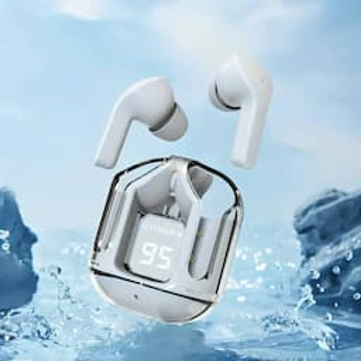 Mini Transparent Wireless Bluetooth Earbuds with Digital Display