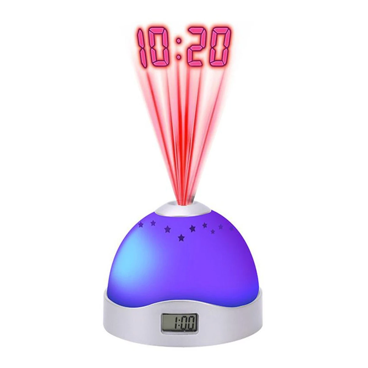 Colorful Projection Clock Star Sky Night Light
