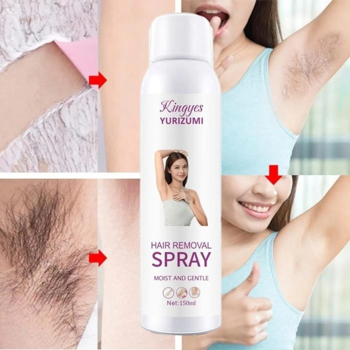 Kingyes Smooth Body Hair Removal Spray for Men and Women.