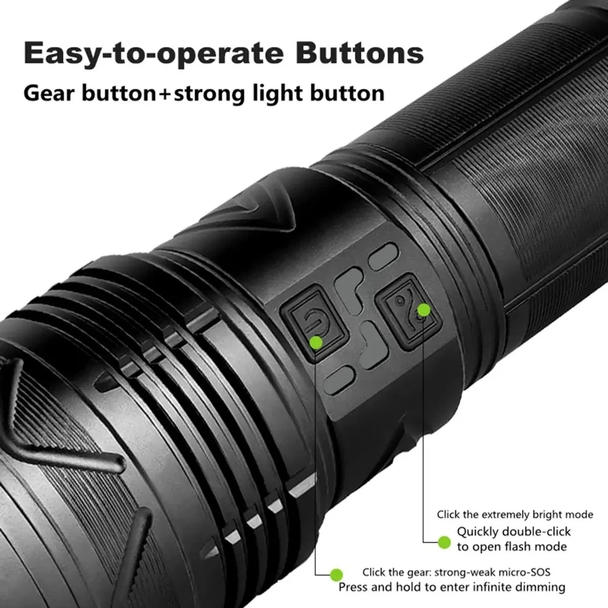 30,000 mAh Super Bright Powerful LED Flashlight Rechargeable Zoomable Torch  Light and Powerbank