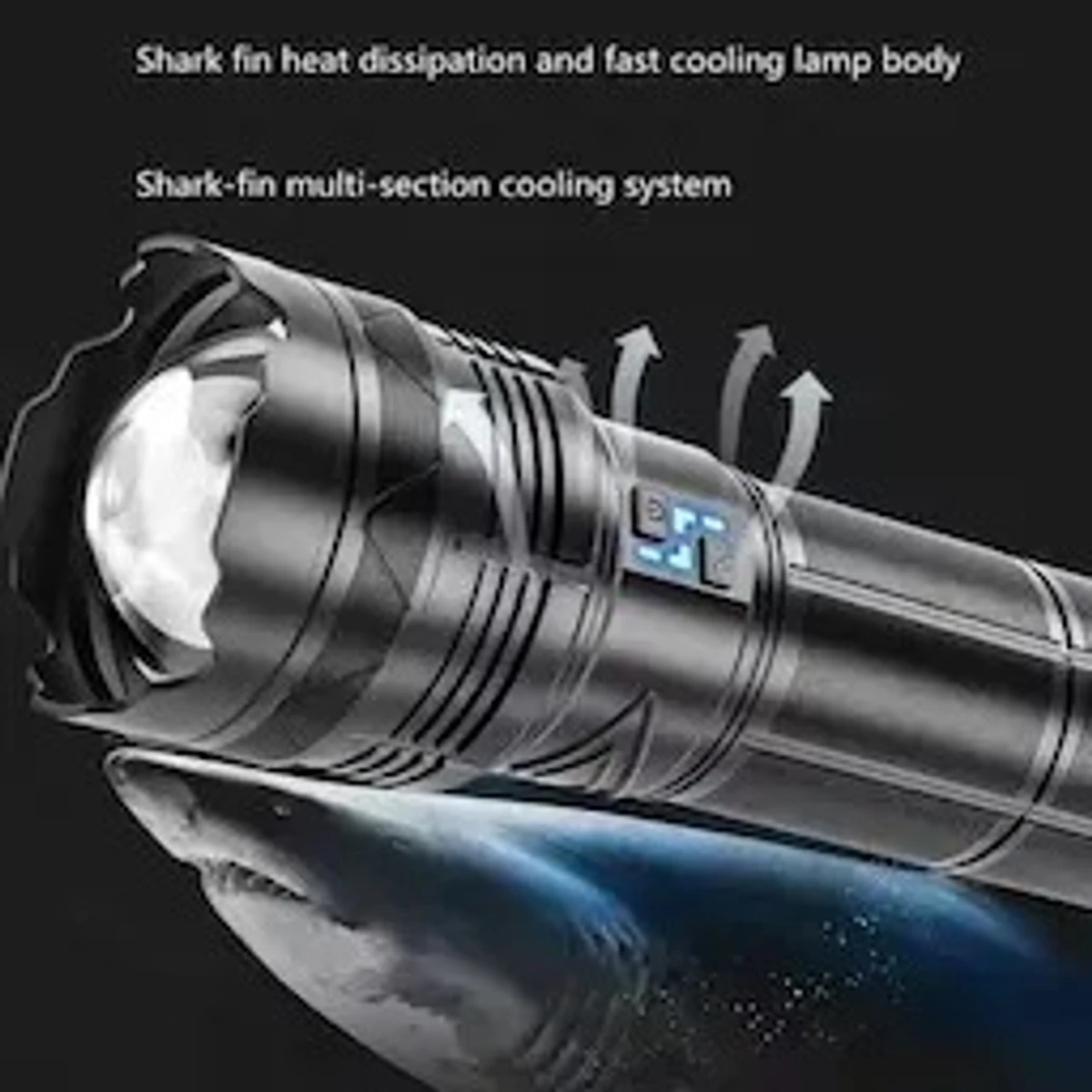 30,000 mAh Super Bright Powerful LED Flashlight Rechargeable Zoomable Torch Light and Powerbank