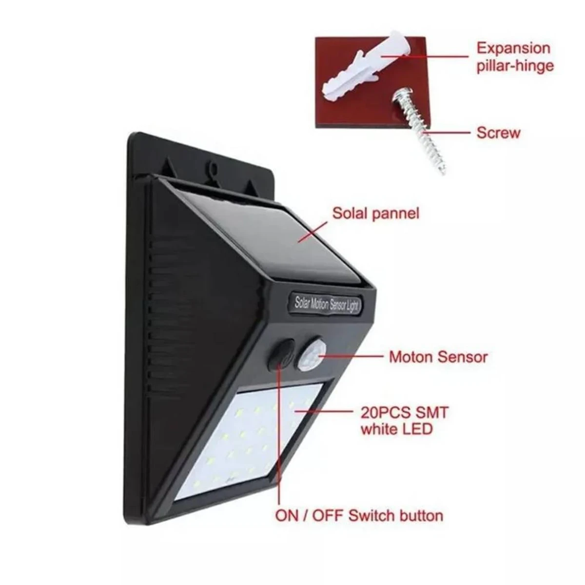 30 LED Solar Lights PIR Motion Sensor Wall Light