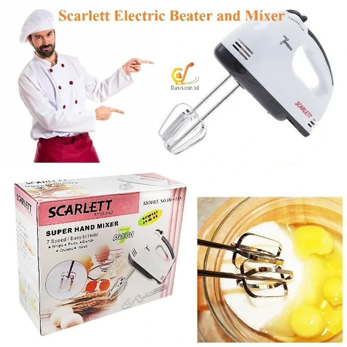 Scarlett - Electric Egg Beater and Mixer for Cake Cream
