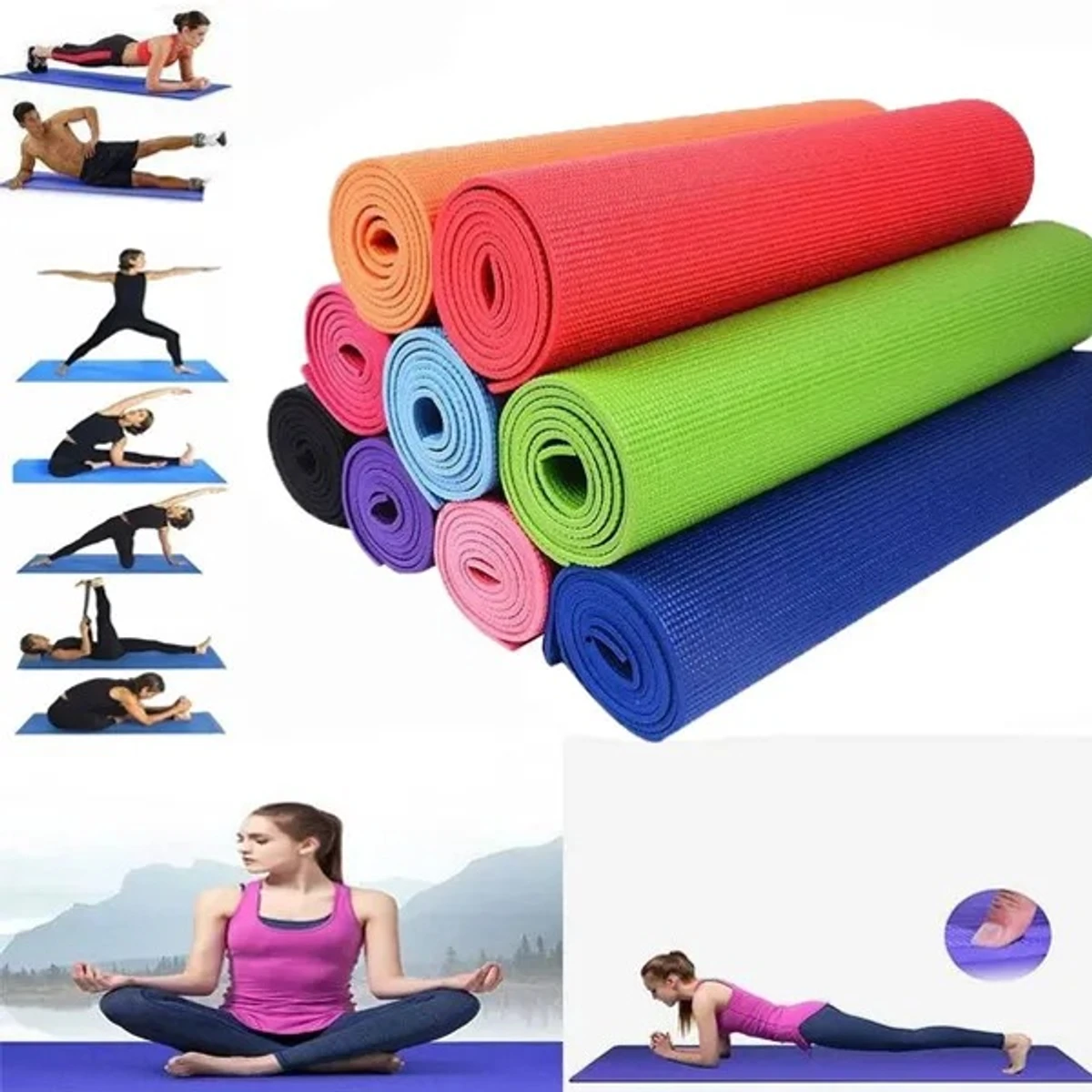 Multicolor Yoga Exercise Mat - 8Mm