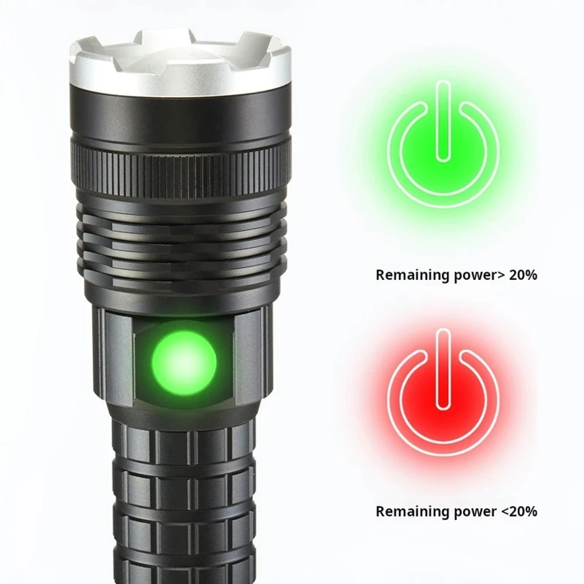 Multi-Functional Metal Body Flashlight LED  ( 6800 mah )