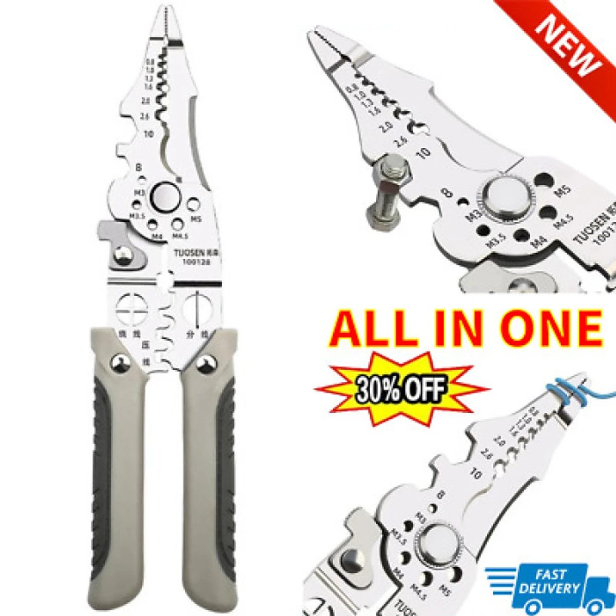 Multifunctional Wire Stripper Crimper Cable Cutter Pliers