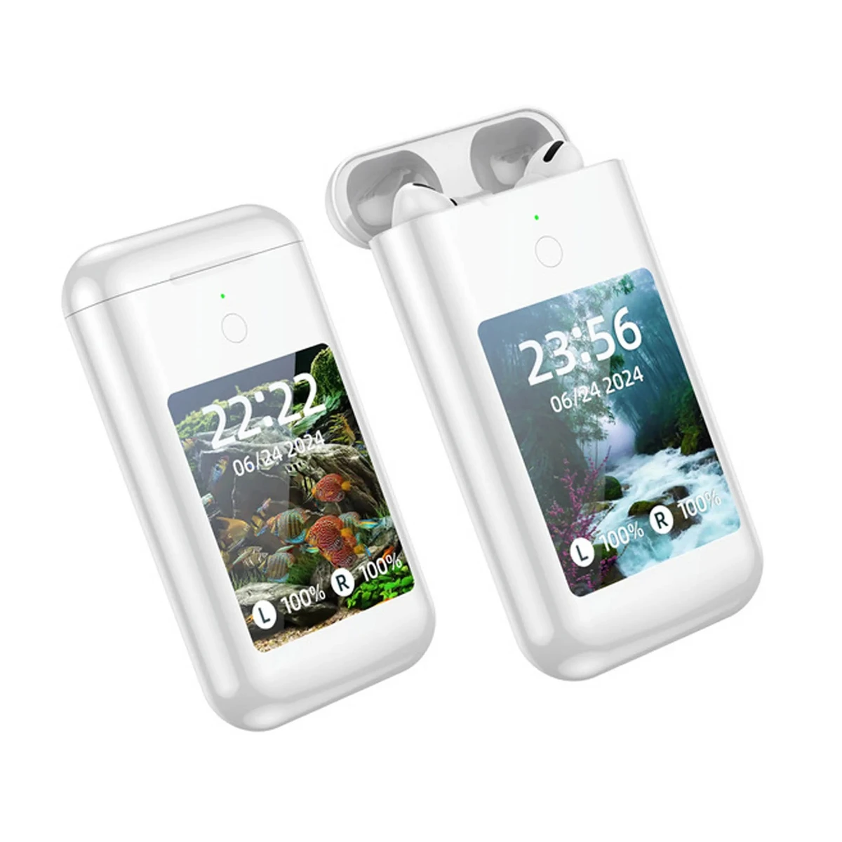 TF20 Box Airpods and 8000 Mah Power bank premium Quality - ( White Color )