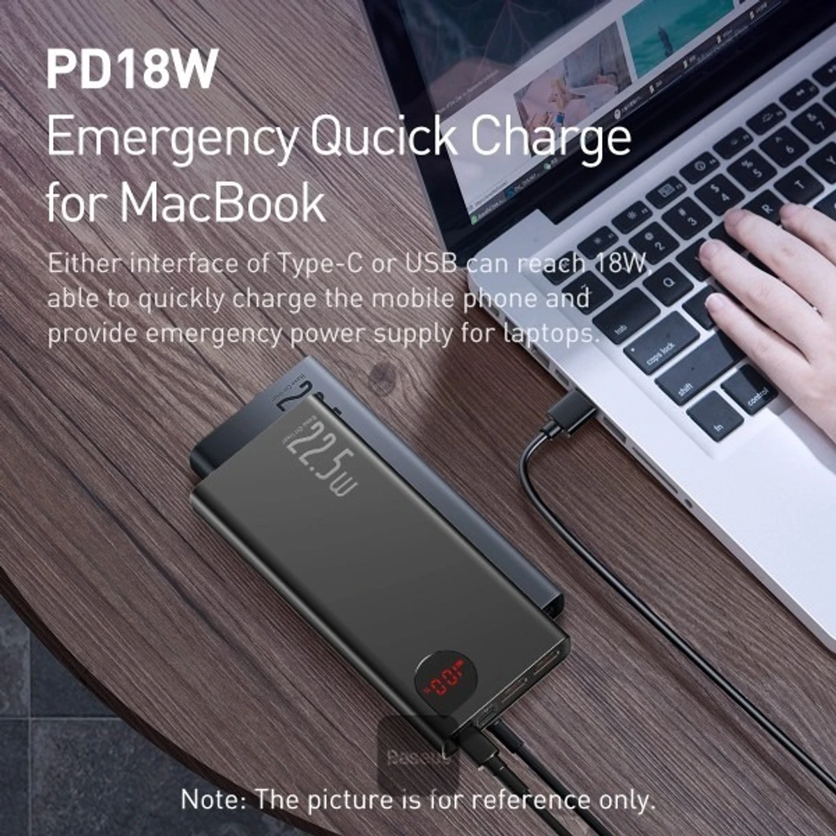 Baseus PPADM20S 20000mah Adaman Metal Fast Charging Power Bank Black (22.5W)