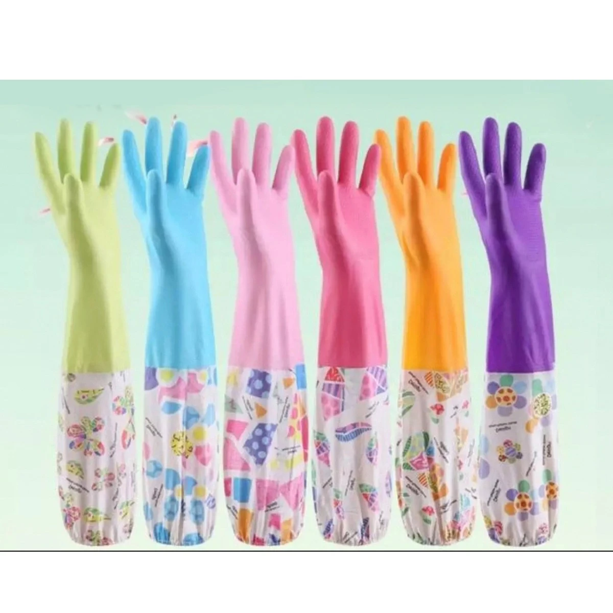 High Quality Silicone Dish Washing Kitchen Hand Gloves (Multicolor)