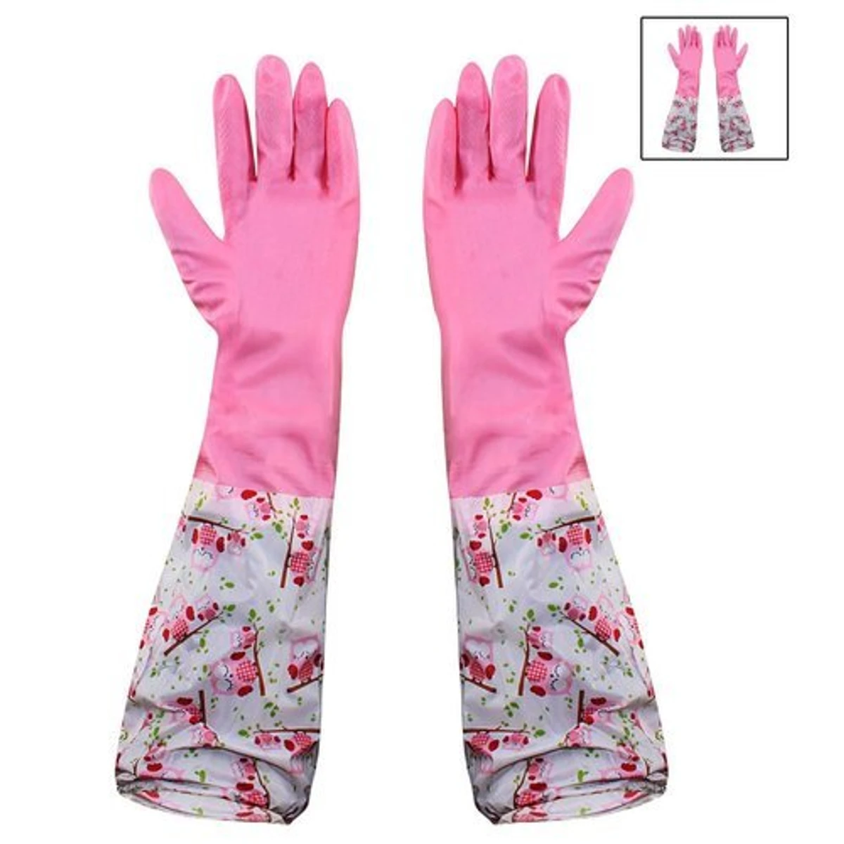 High Quality Silicone Dish Washing Kitchen Hand Gloves (Multicolor)