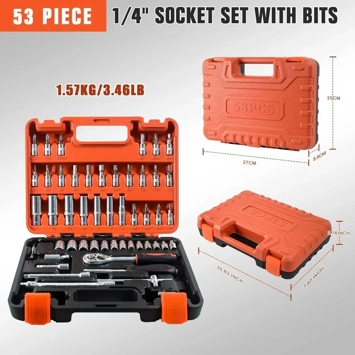 Professional 53 pcs Repair Car Tools Box